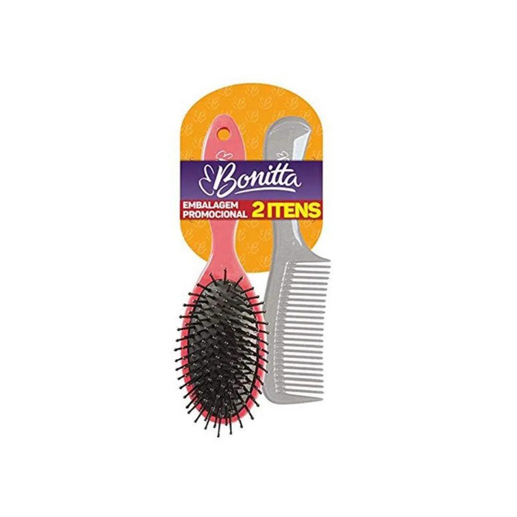 Kit Escova e Pente de Cabelo Bonita Médio