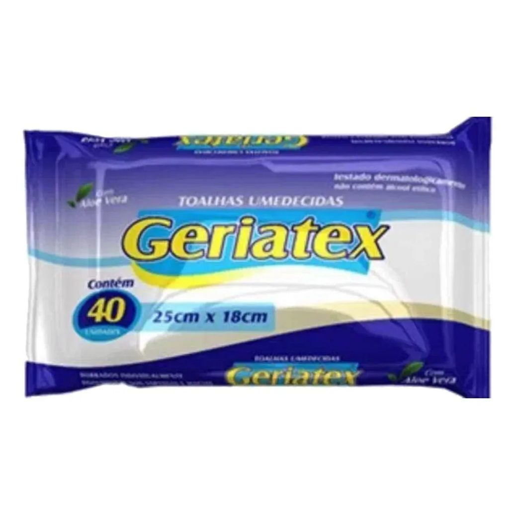 Toalhas Umedecidas Geriatex Uso Adulto - 40 unidades