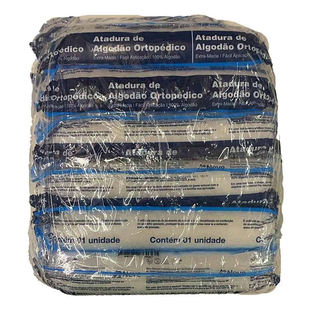 Atadura Algodão Ortopédico Neve 15cmx1.8m - 12 unidades