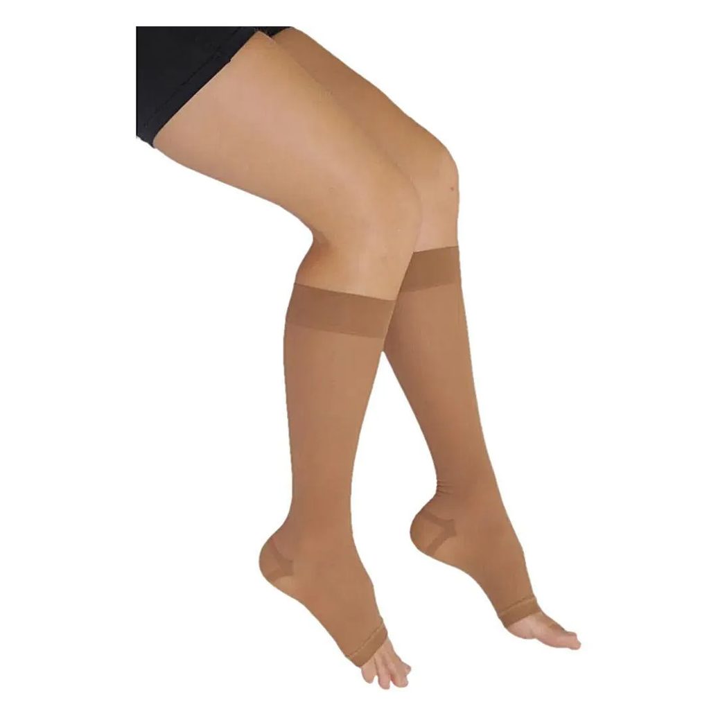 Meia 3/4 Venosan Comfortline 20-30mmhg Aberta Bege M Longa