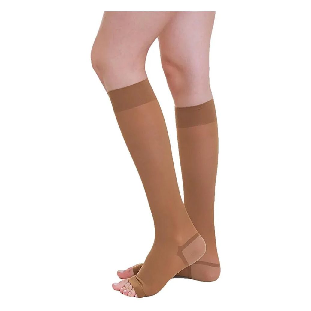 Meia de Compressão 3/4 6000 Venosan - Bronze - 20-30mmhg - Pé Aberto - Tamanho P