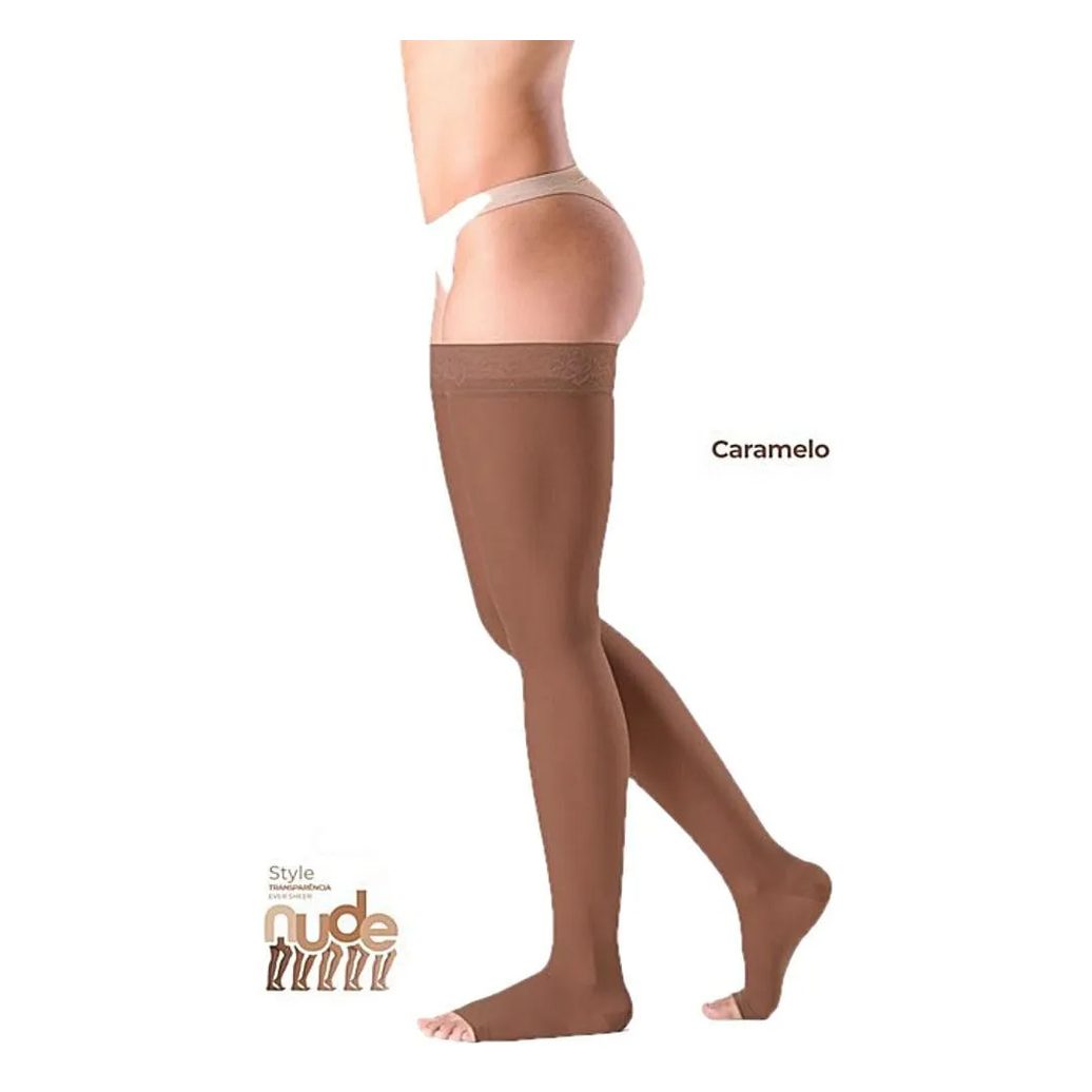 Meia 7/8 Ever Sheer 20-30 Mmhg Aberta Caramelo Tam G2