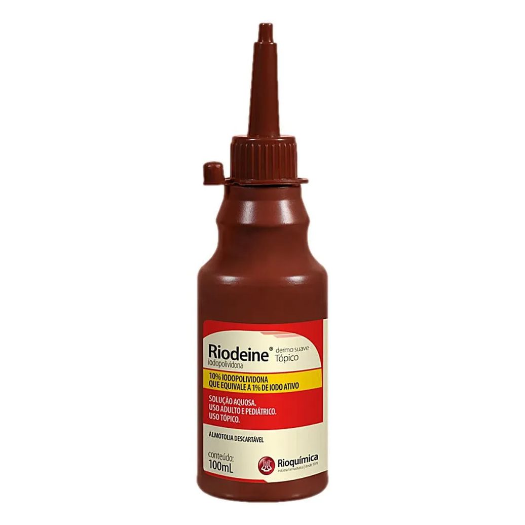 Riodeine Iodopolividona Dermo Suave Tópico 100ml - Unidade