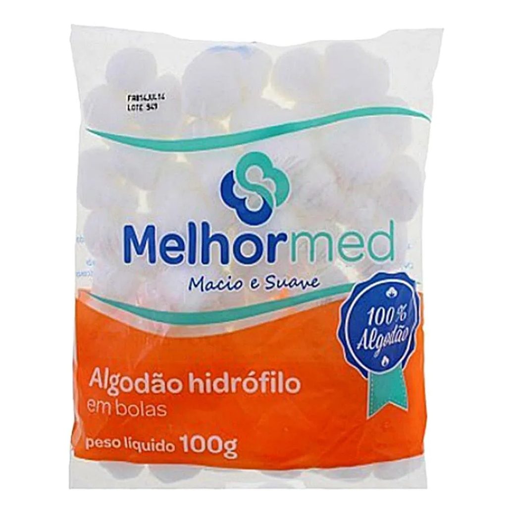Algodão Hidrófilo em Bolas Melhormed 100g - Unidade