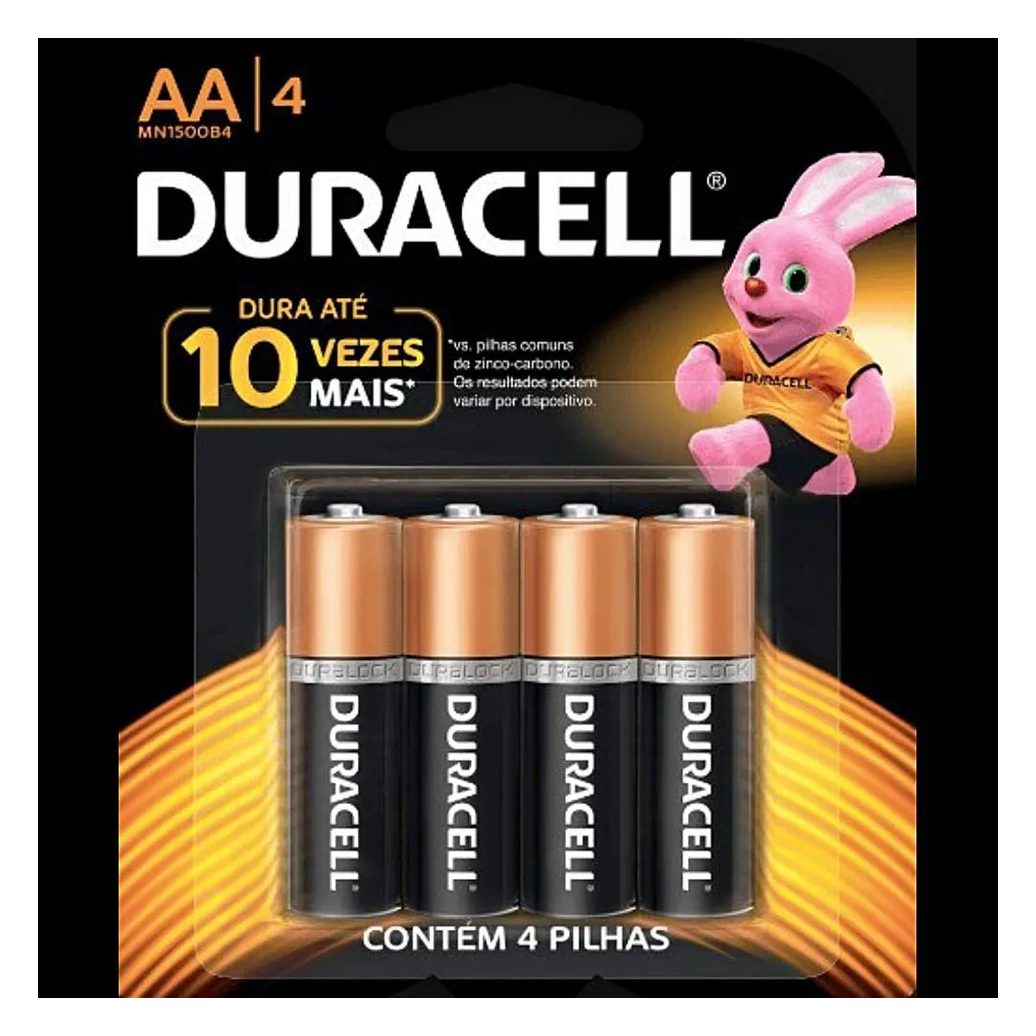 Pilha Alcalina Aa Duracell 1.5v - 4 unidades