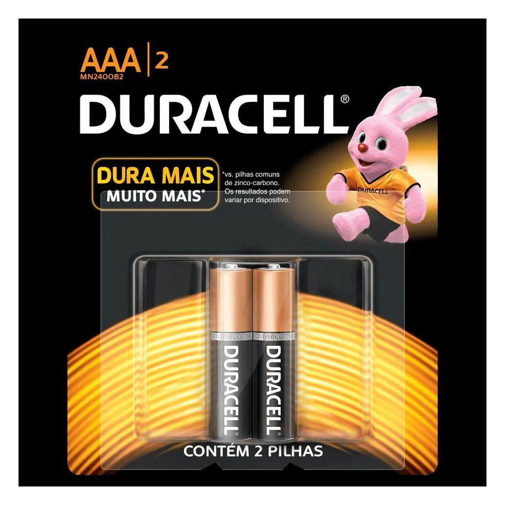 Pilha Alcalina Aaa Duracell 1.5v Palito - 2 unidades