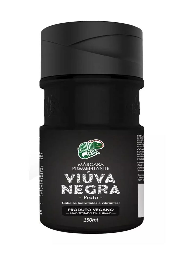 Máscara Tonalizante Viúva Negra Kamaleão Color Preto 150ml
