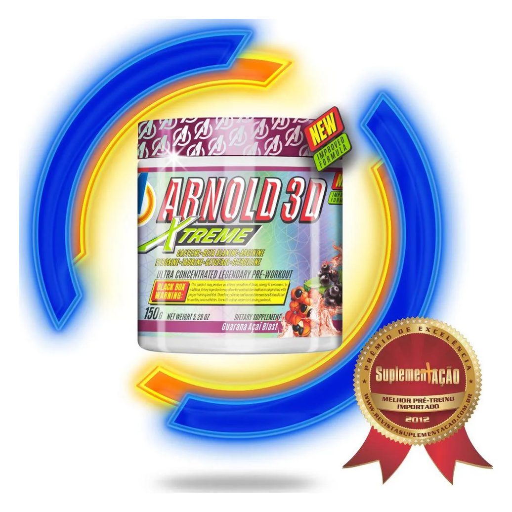 Pré-treino Arnold Nutrition Arnold 3d Xtreme Guaraná com Açaí 150g