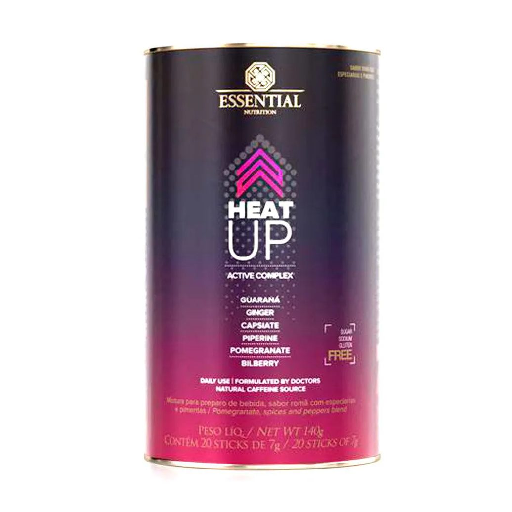 Suplemento Essential Nutrition Heat Up Tubo Stick 7g 20 unidades