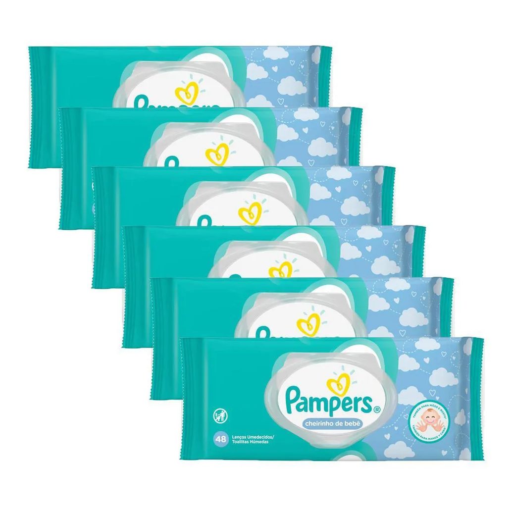 Kit Toalhinhas Umedecidas Pampers Cheirinho de Bebê C 48un