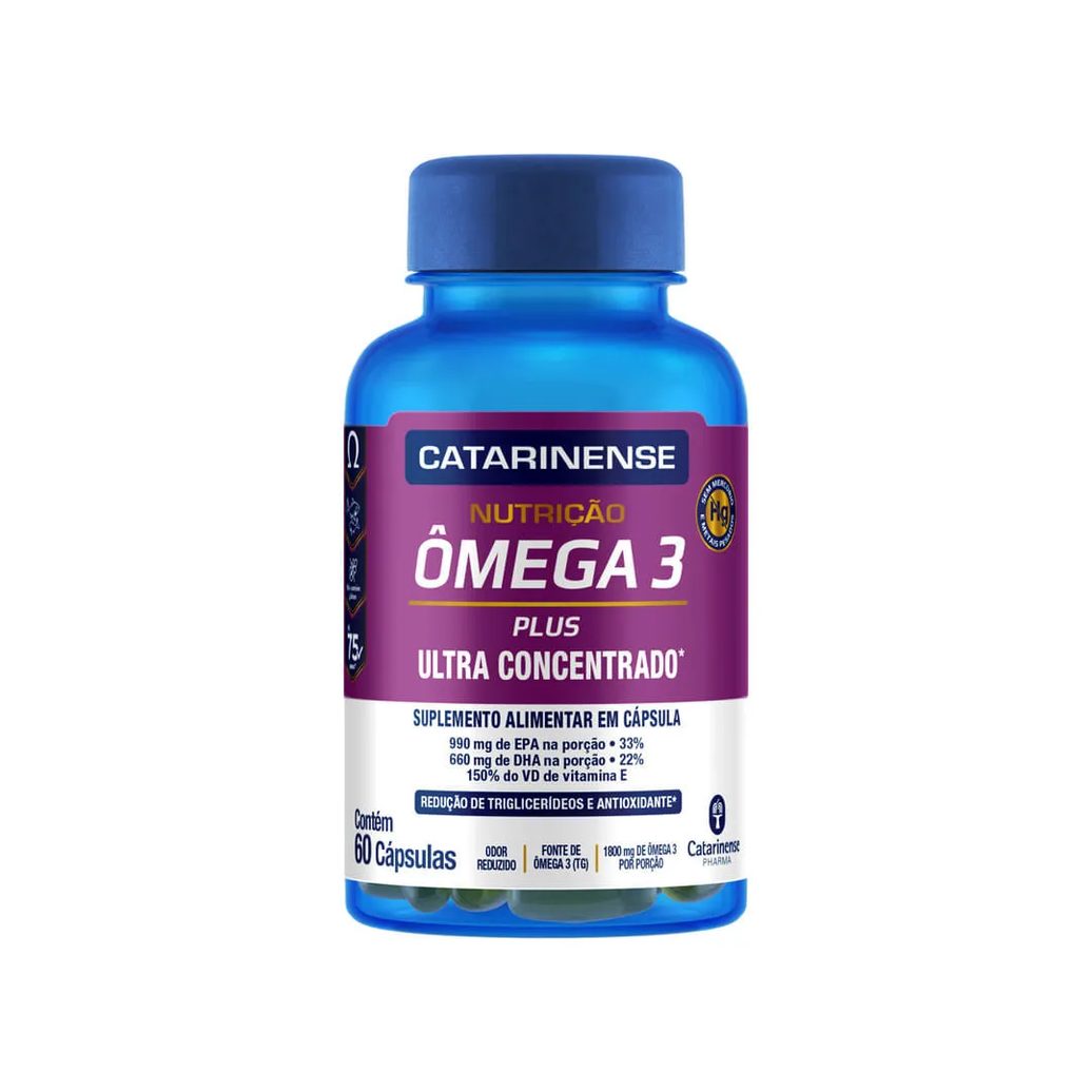 Suplemento Alimentar Omega 3 Plus 1800mg Catarinense Com 60 Capsulas