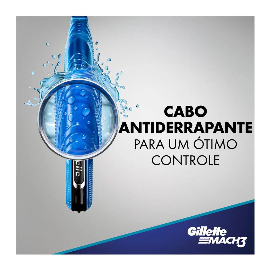 Aparelho de Barbear Gillette Mach3 Acqua Grip + 1 cartucho