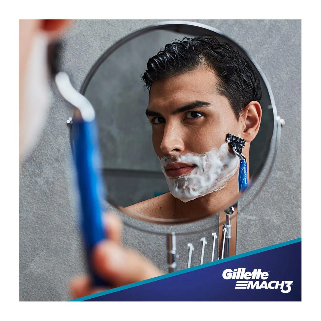 Aparelho de Barbear Gillette Mach3 Acqua Grip + 1 cartucho