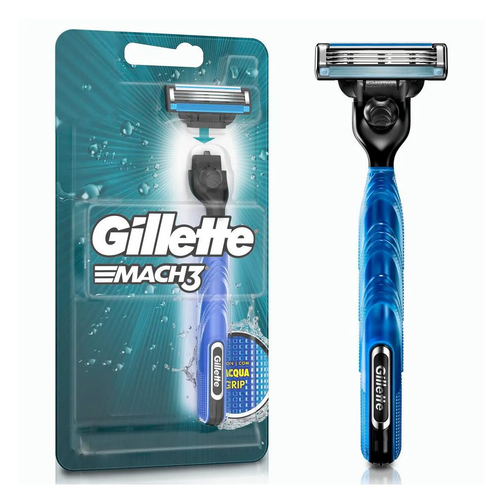 Aparelho de Barbear Gillette Mach3 Acqua Grip + 1 cartucho