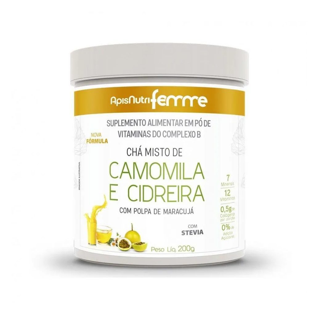 Chá Solúvel (200g) - Sabor: Camomila, Cidreira e Maracujá