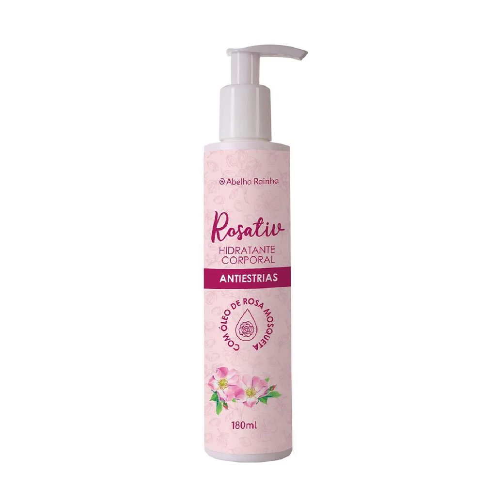 Hidratante Corporal Antiestrias Oleo Rosa Mosqueta Rosativ Abelha Rainha 180ml