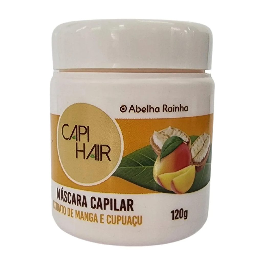 Máscara Capilar Extrato de Manga e Cupuaçu Maciez e Nutrição Capi Hair Abelha Rainha 120g