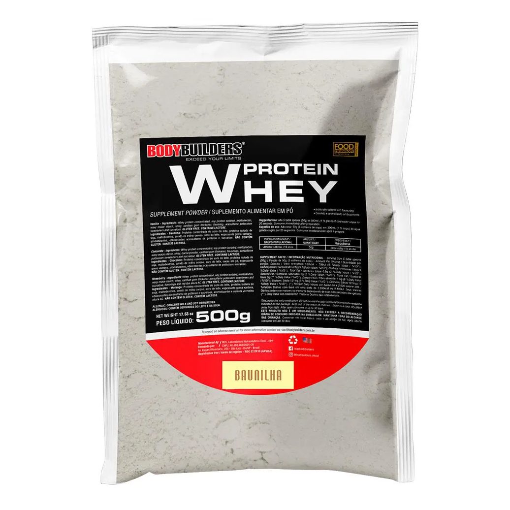 Whey Protein 500g (refil) – Bodybuilders Morango