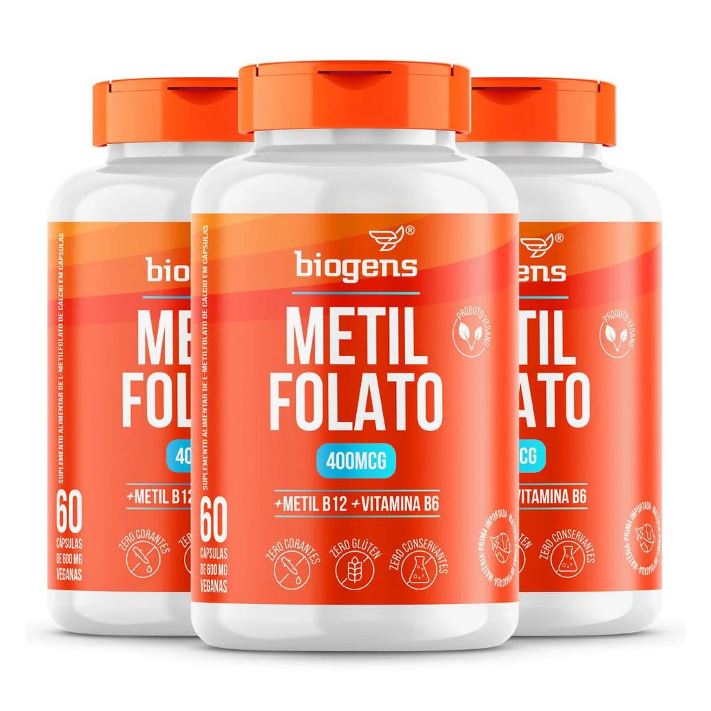 Biogens Kit 3x Metil Folato 60 Cápsulas