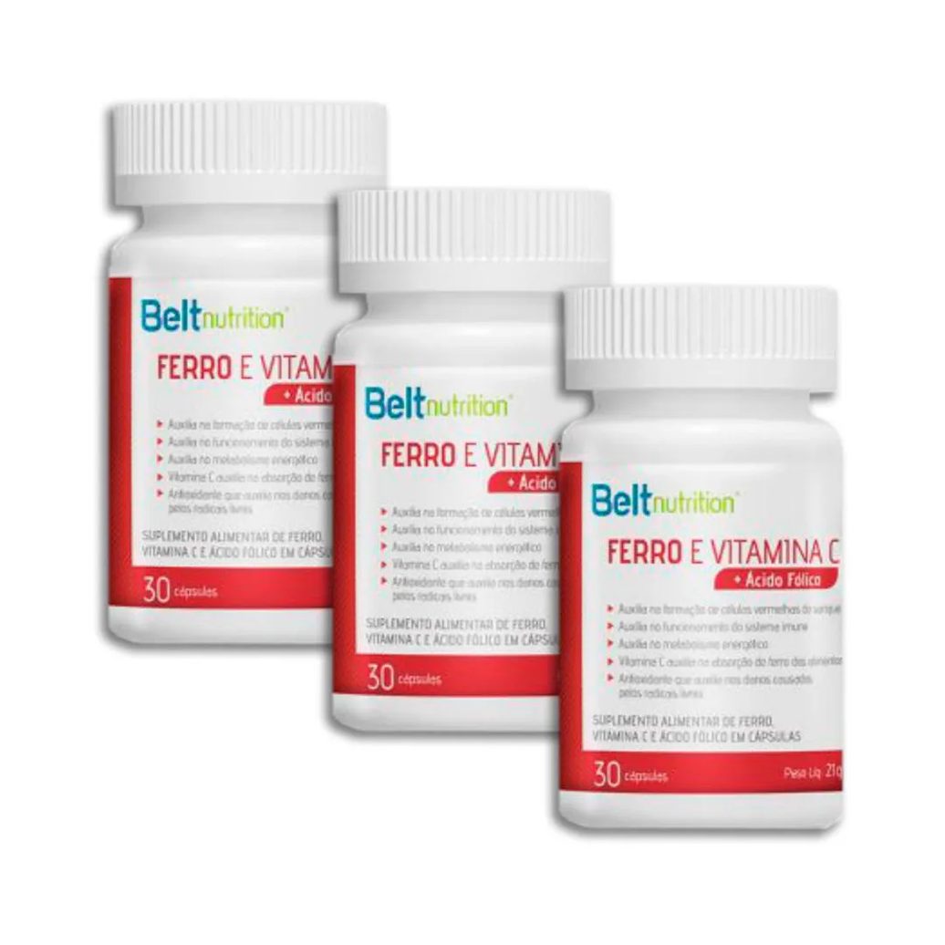 3x Multivitamínico Belt Ferro com Vitamina C+ácido Fólico