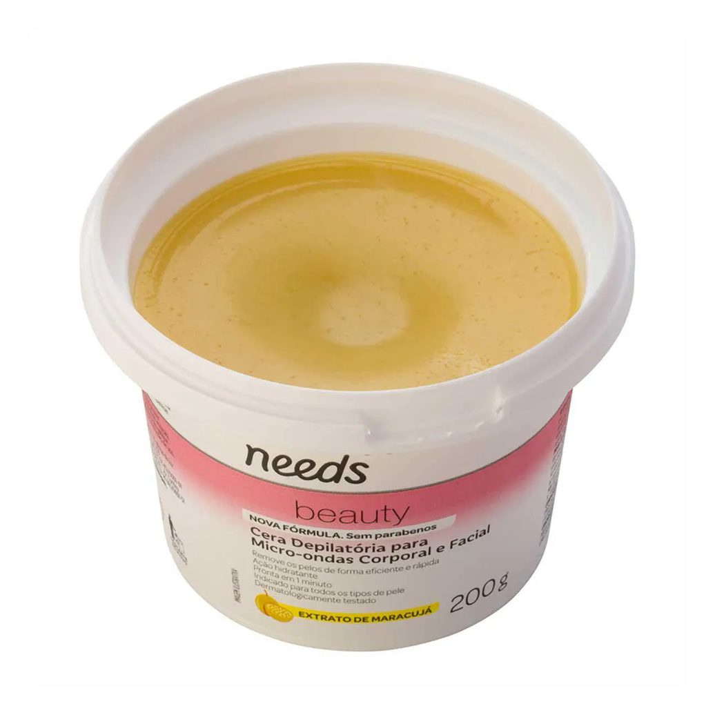 Cera Depilatória de Microondas Needs Beauty Maracujá 200g