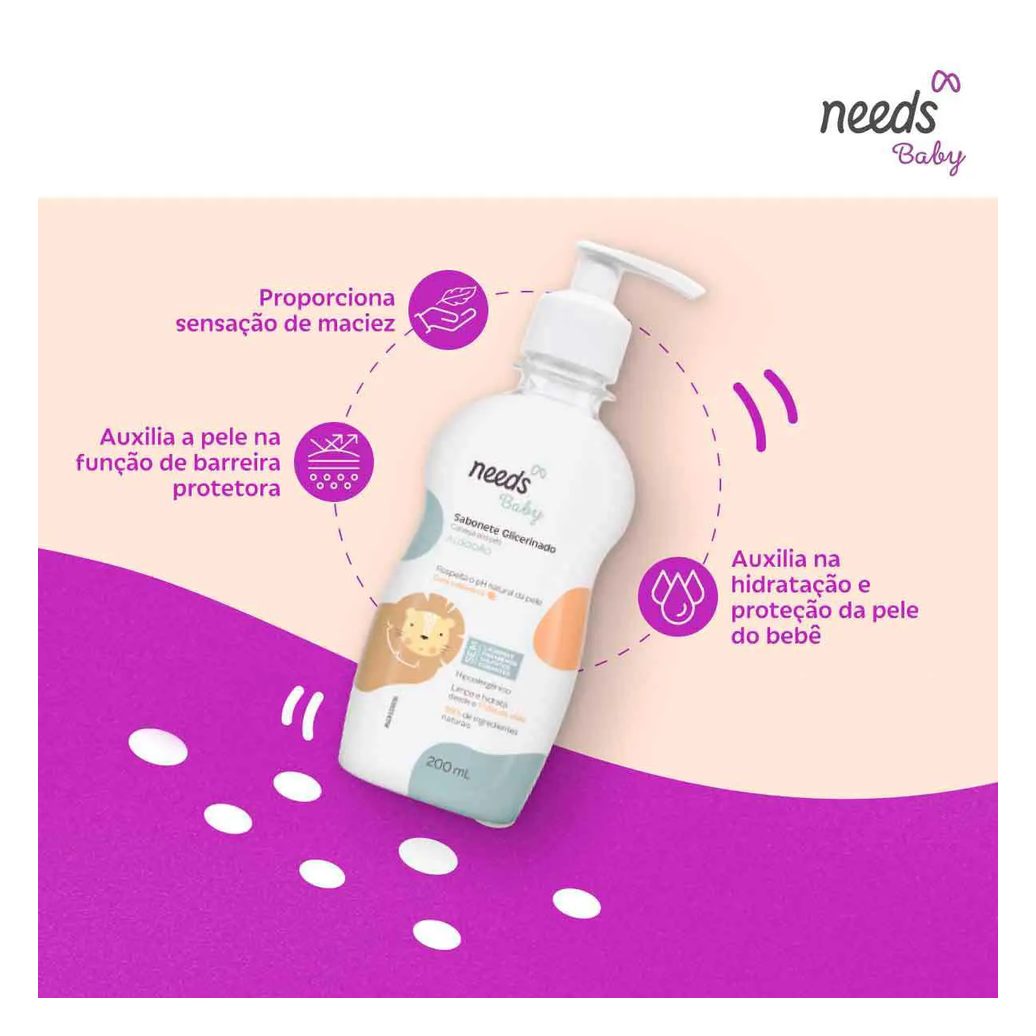 Sabonete de Glicerina Líquido Needs Baby Algodão 200ml