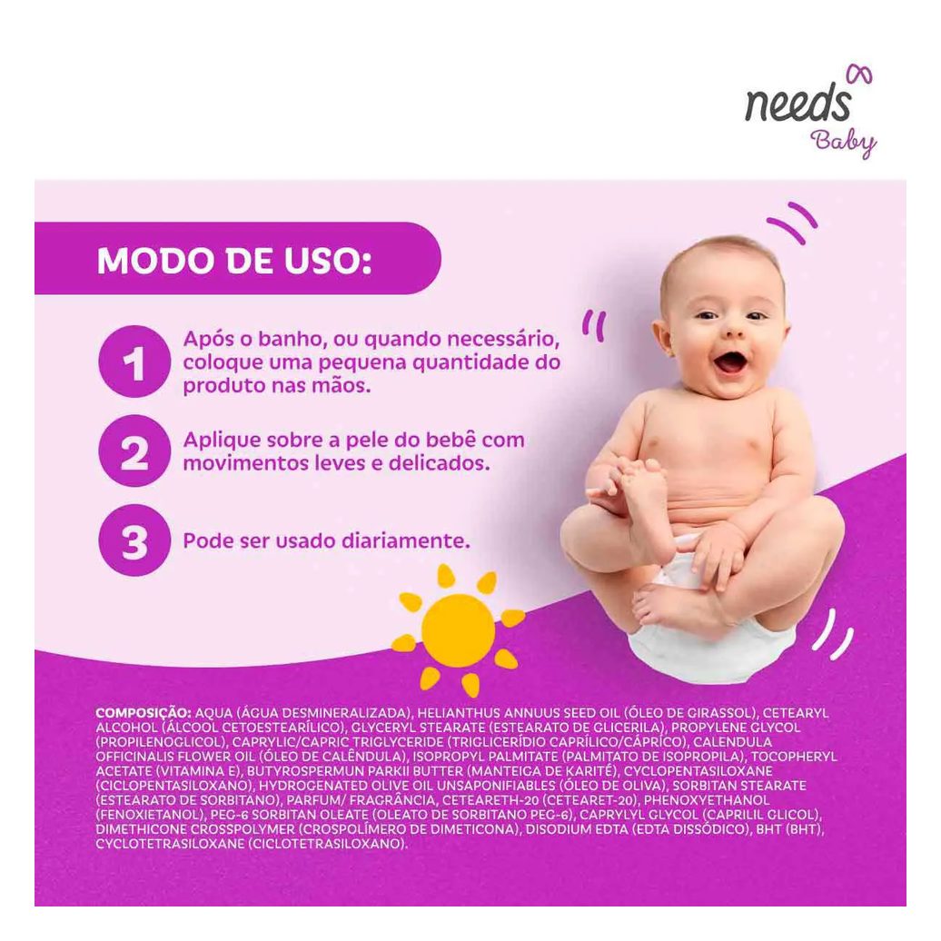 Hidratante Corporal Infantil Needs Baby Lavanda 200ml