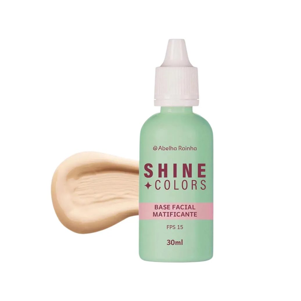 Base Líquida Matificante Fps 15 Porcelana Shine Colors Abelha Rainha 30ml