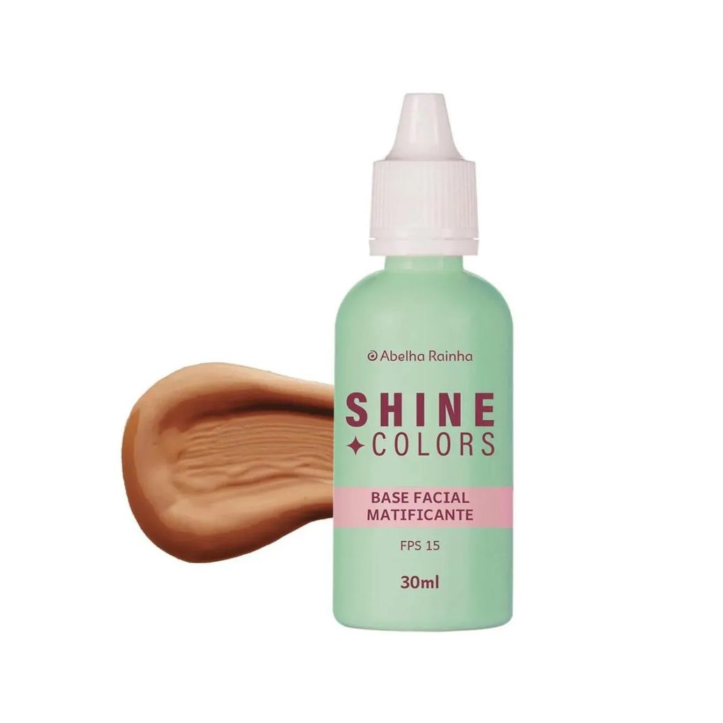 Base Líquida Matificante Fps 15 Areia Shine Colors Abelha Rainha 30ml
