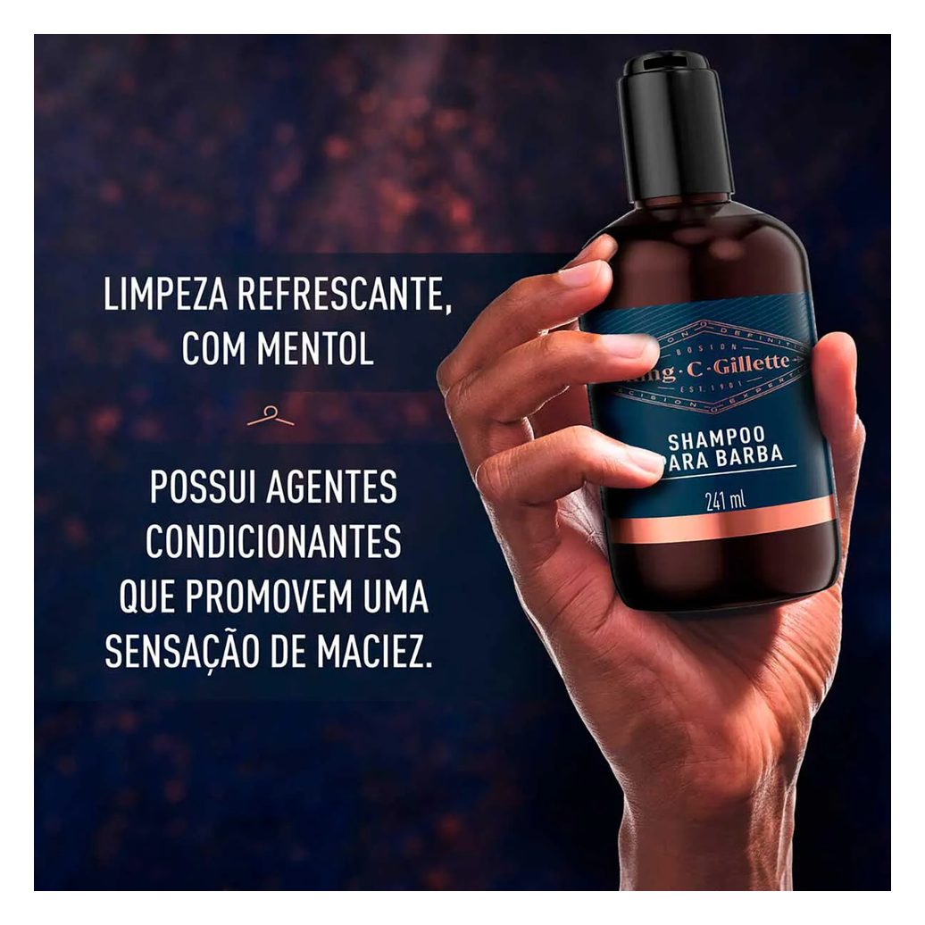 Kit King C. Gillette para Barba Shampoo 241ml + Sérum Preenchedor 50ml