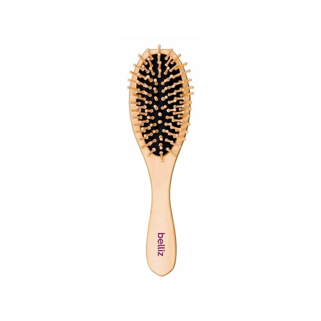 Escova de Cabelo Belliz Wood Oval Cerdas de Madeira