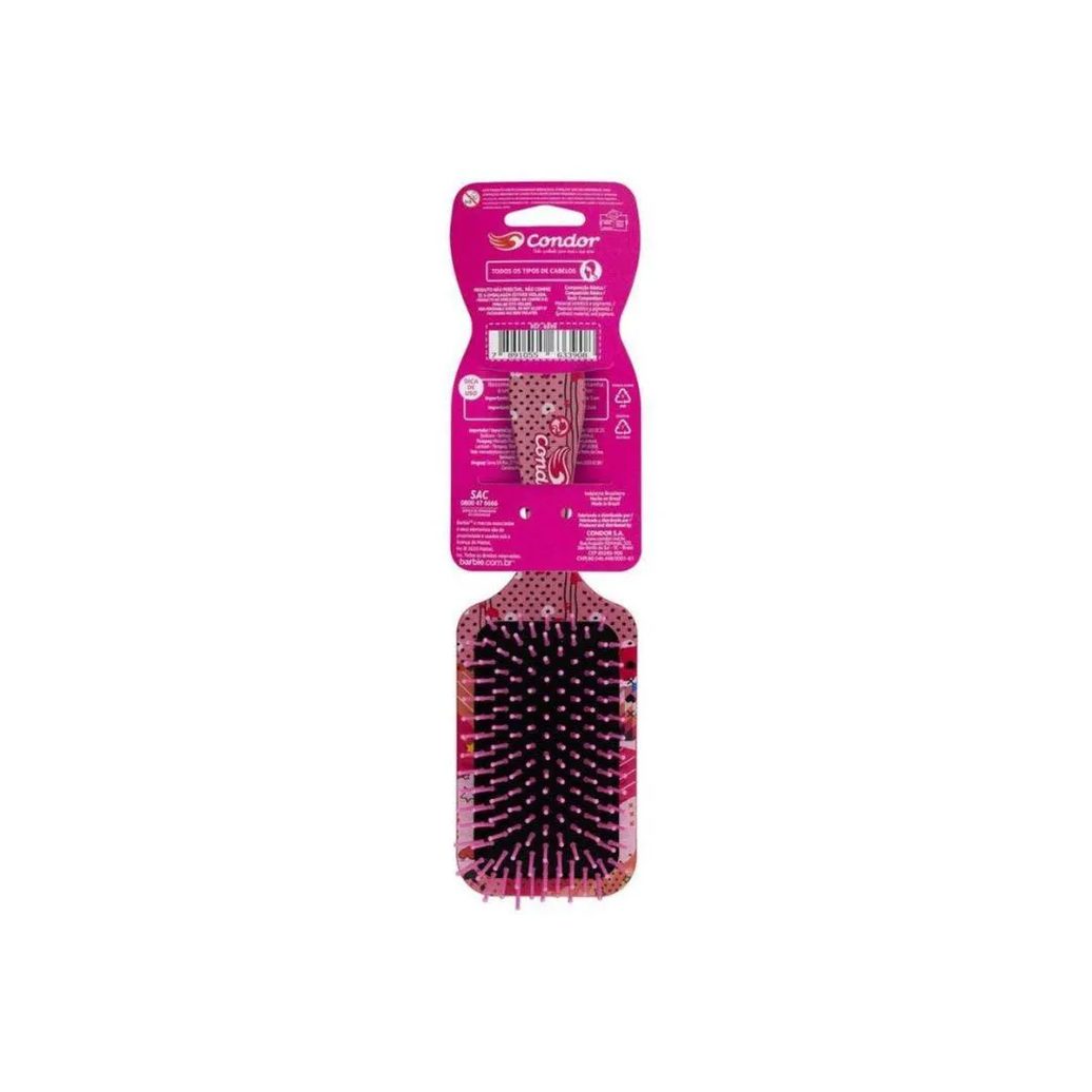 Escova de Cabelo Condor Barbie Rosa