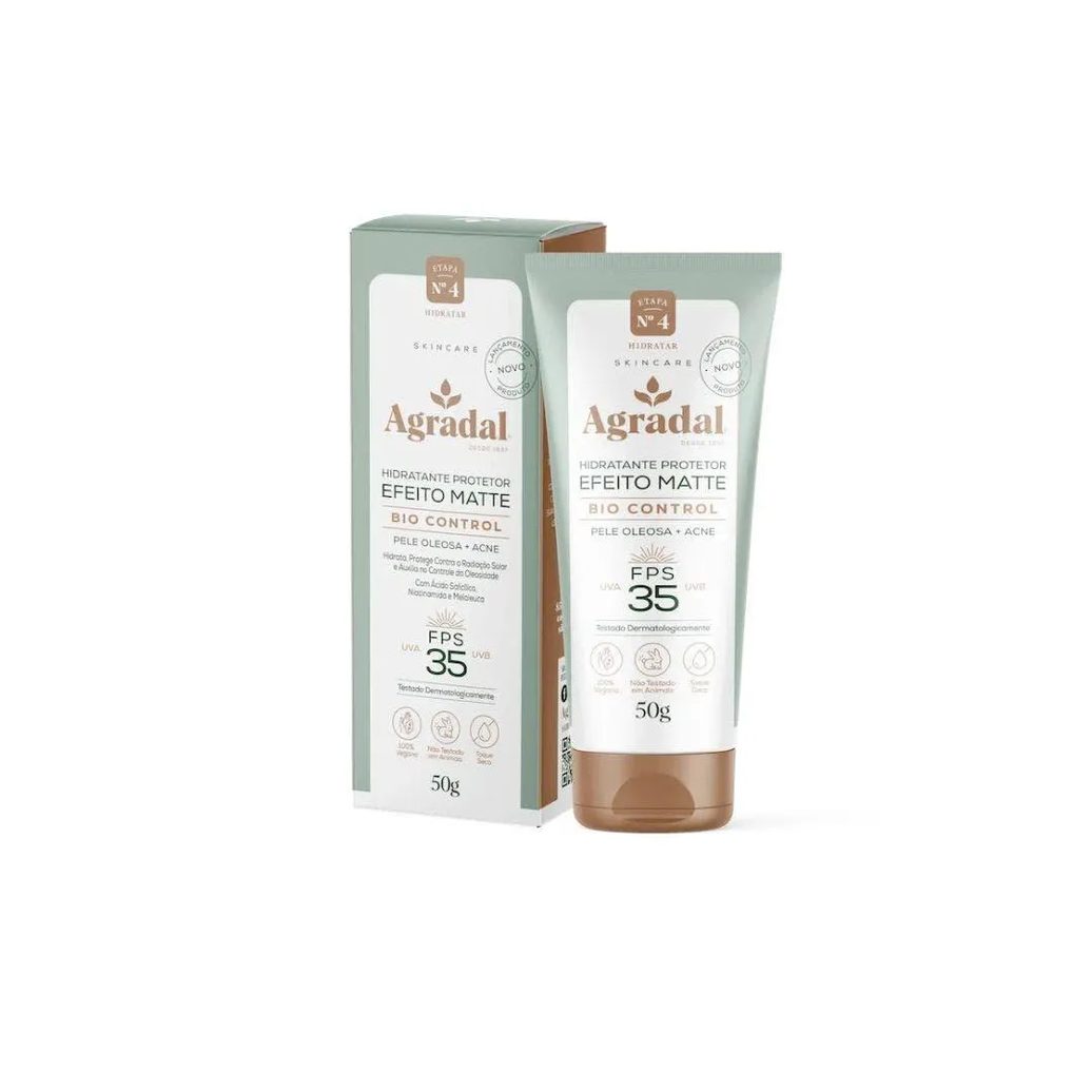 Protetor Solar Agradal Fps35 Hidratante Efeito Matte Bio Control 50gr
