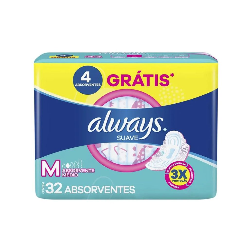 Absorventes Always Maxi Proteção Total Suave