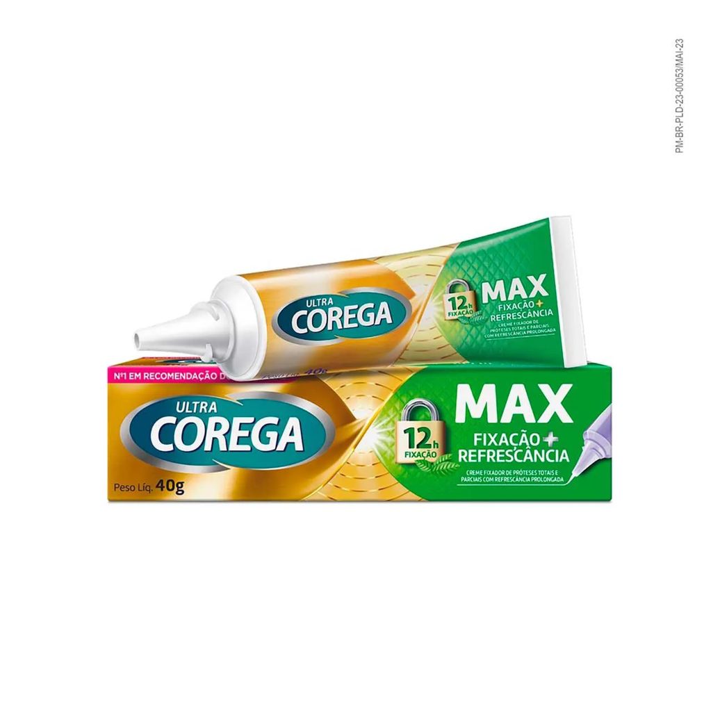 Creme Fixador de Dentadura Ultra Corega Max Fixação e Refrescância Menta 40g