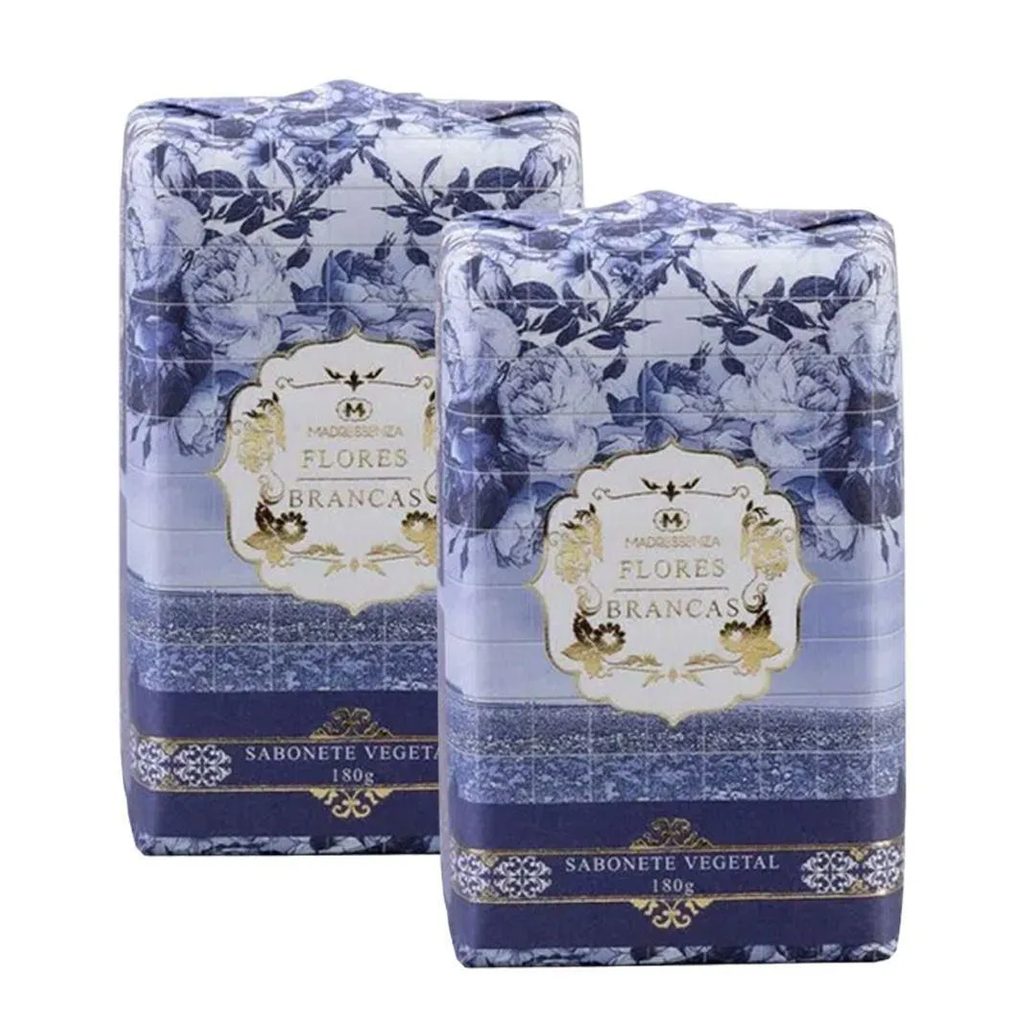 Kit 2 Sabonetes em Barra Flores Brancas Madressenza 180g