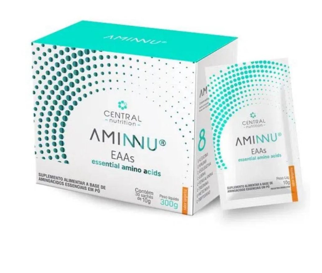 Suplemento Aminnu Central Nutrition Tangerina Sachê 10g 30 unidades