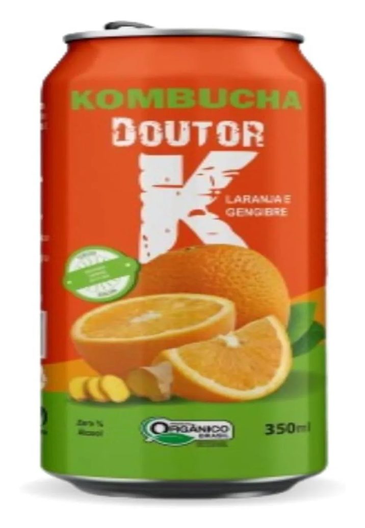 Kombucha Orgânica Sabor Laranja e Gengibre 350ml Drk