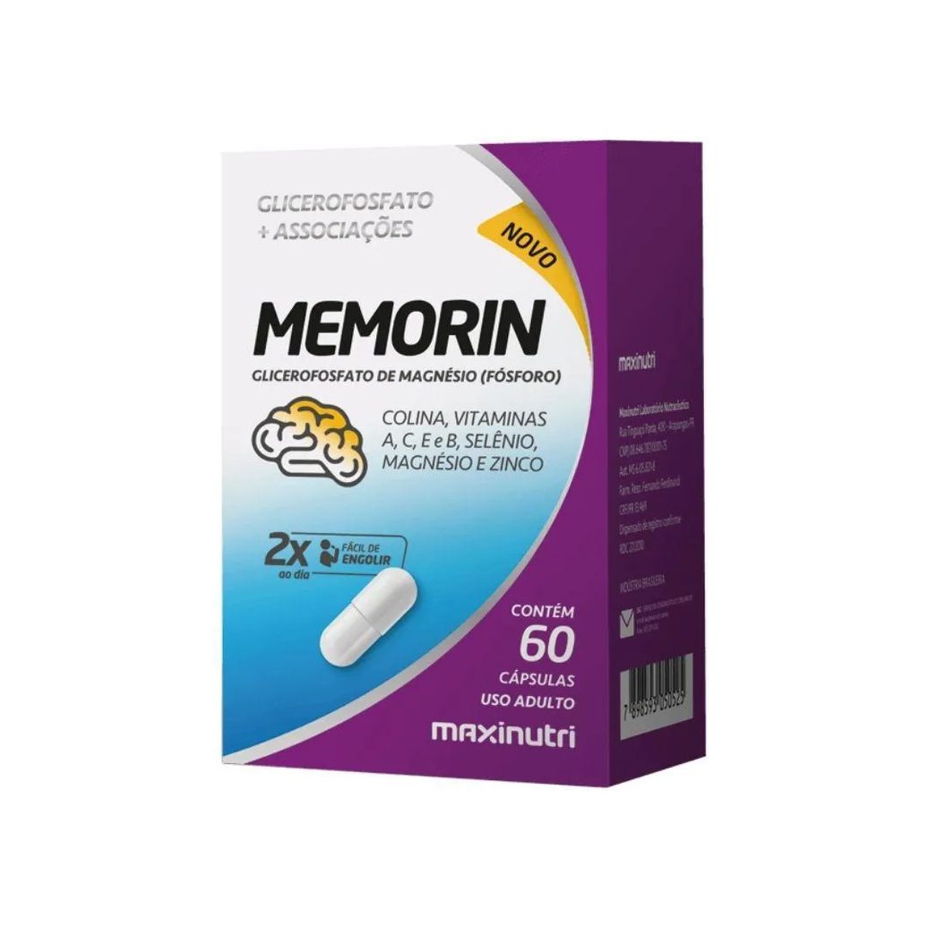 Memorin 60 Cápsulas Suplemento Alimentar Maxinutri