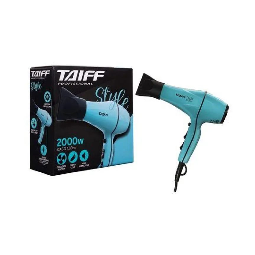 Secador de Cabelo Profissional Taiff Style Azul Tiffany 2000w 127v