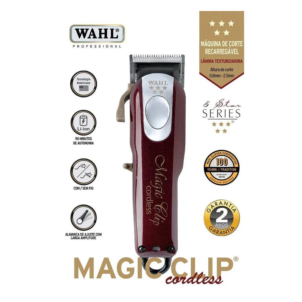Maquina de Cortar Cabelo Magic Clip Cordless Wahl