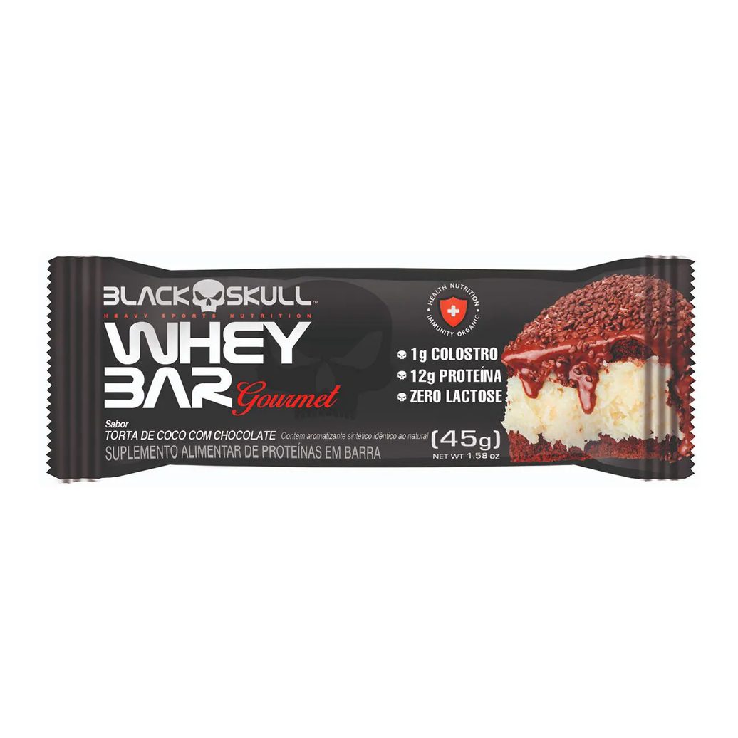 Barra de Proteína Black Skull Whey Bar Gourmet Coco 45g