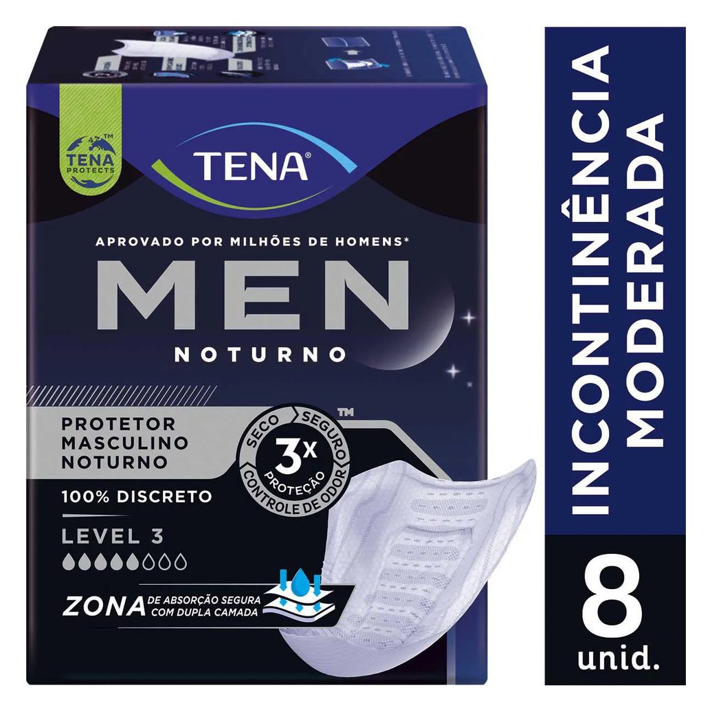 Absorvente para Incontinência Urinária Tena Men Level 3 Noturno 8 unidades