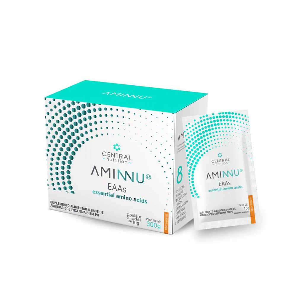 Aminnu eaas Aminoácidos 30 Sachês 10G Central Nutrition Tangerina