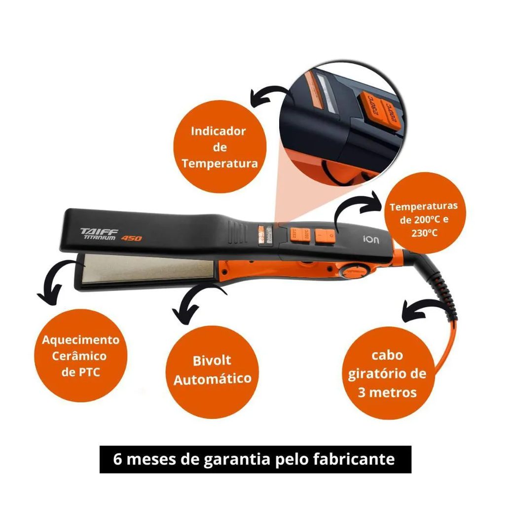 Chapa Taiff Titanium 450 Laranja Bivolt
