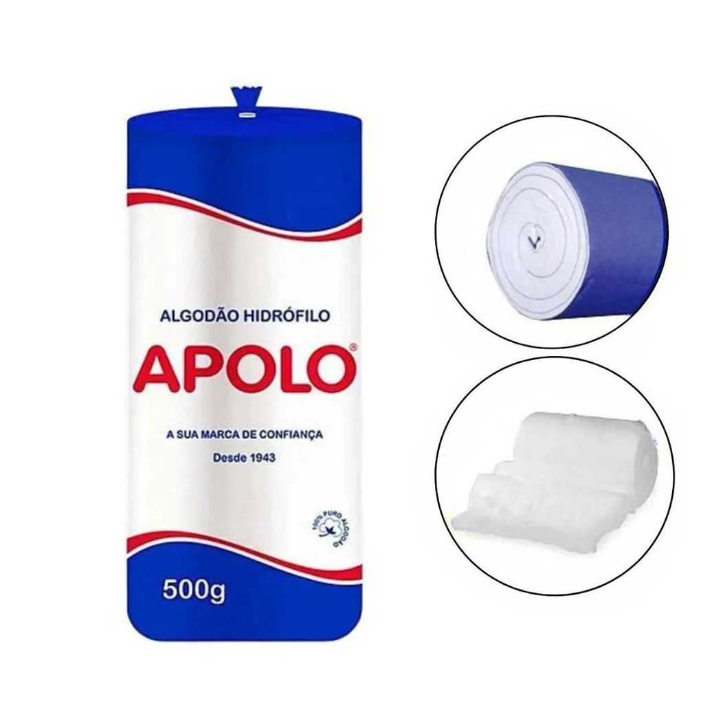 Algodão Hidrófilo Apolo em Rolo 500g