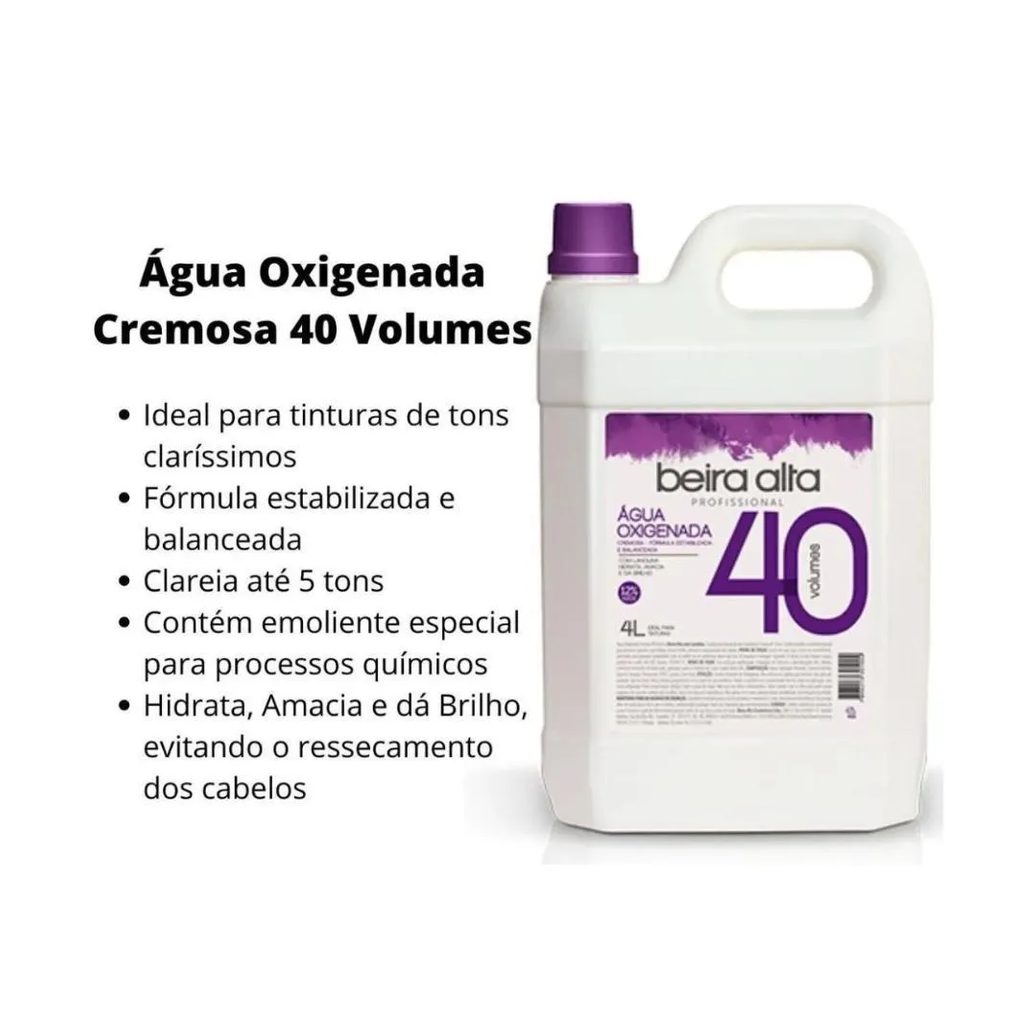 Água Oxigenada Cremosa Beira Alta 40 Volumes 4l