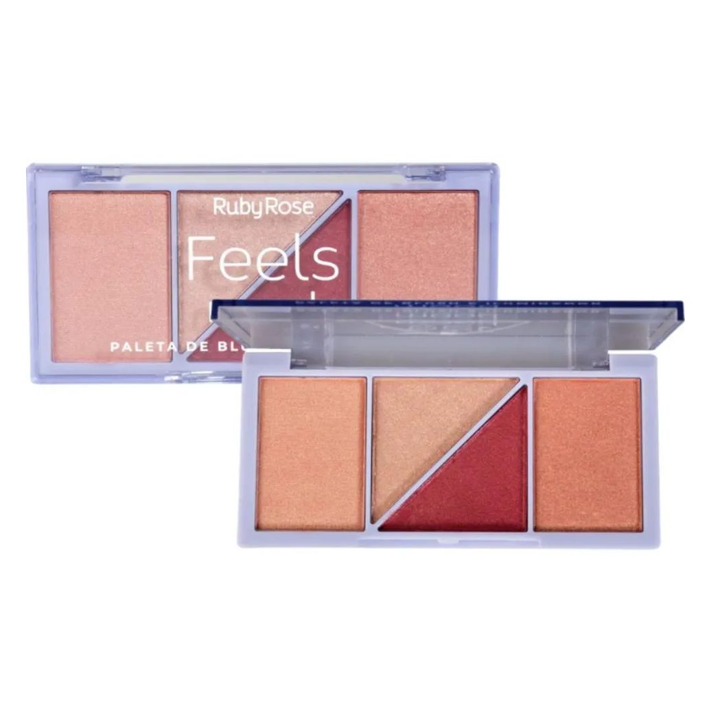 Paleta Blush e Iluminador Ruby Rose Feels 10.3g Hb-7529/2