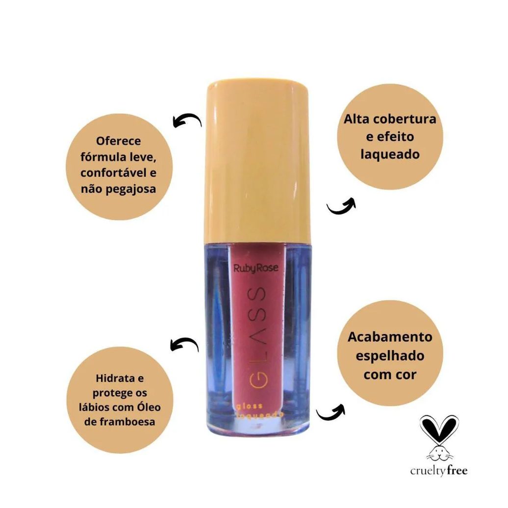 Gloss Laqueado Ruby Rose Glass Bg03 3ml