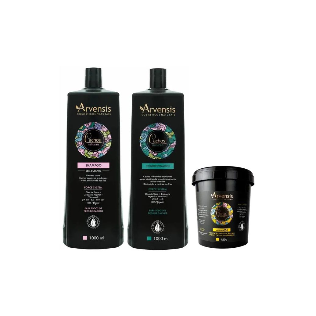 Kit Arvensis Shampoo 1L + Condicionador 1L + Máscara 2X1 450G